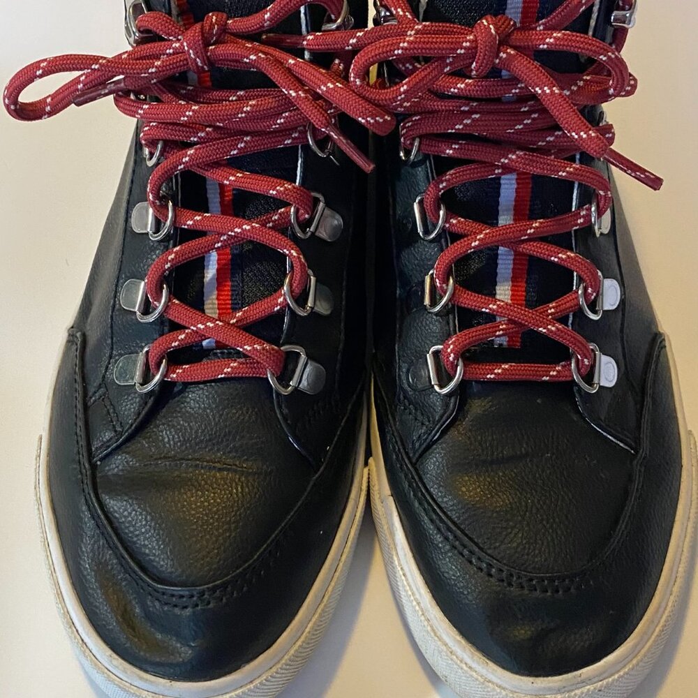 Tommy Hilfiger hightops with red shoe laces